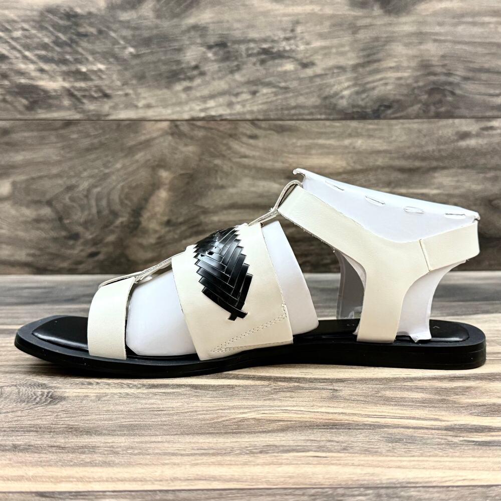 NIB Vince Camuto 9M Bachelen Leather Square Toe Gladiator Sandal Coconut Cream - Picture 8 of 12